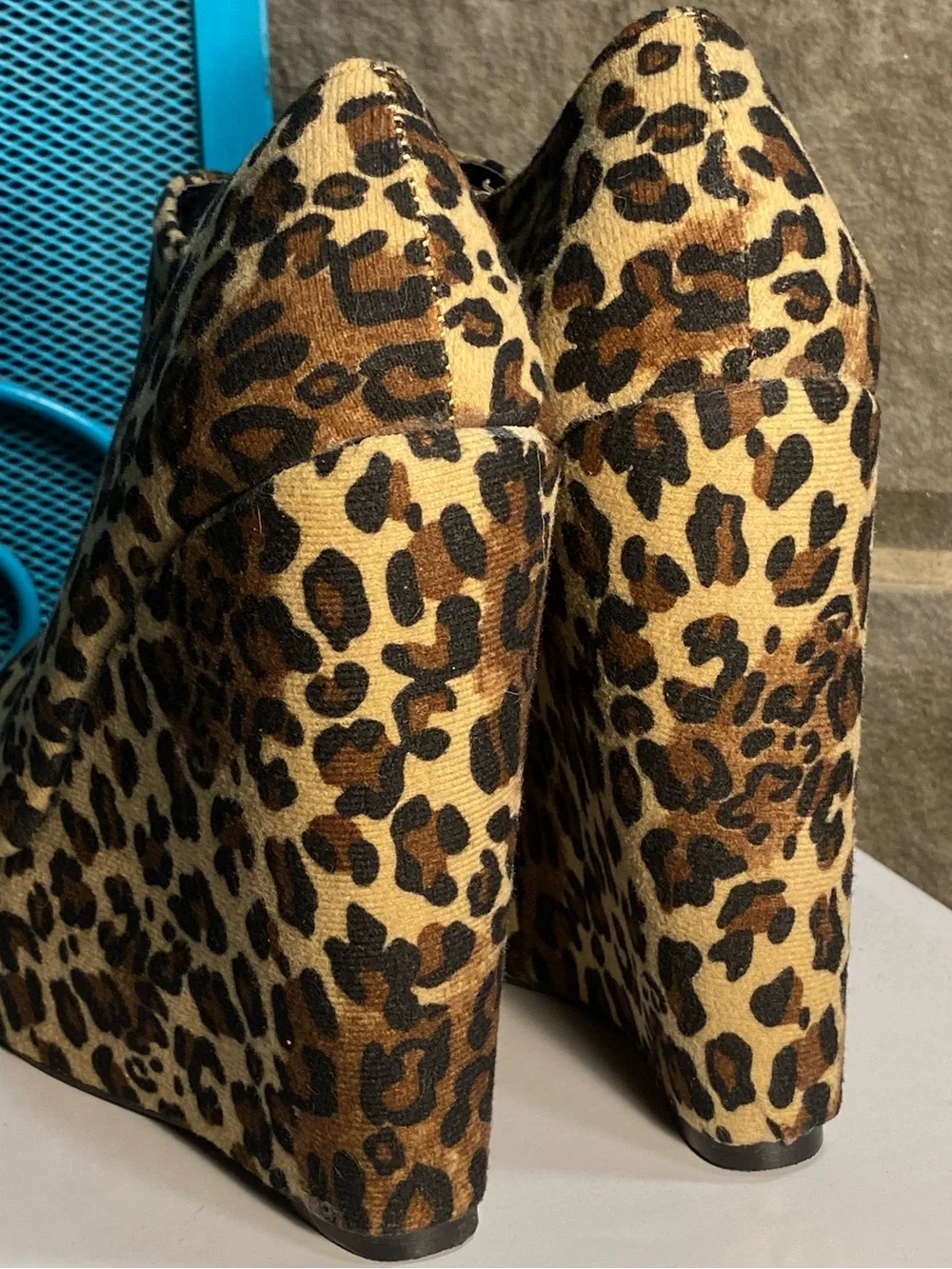 NIB Leopard print platform ankle booties,EU 40,US 9
